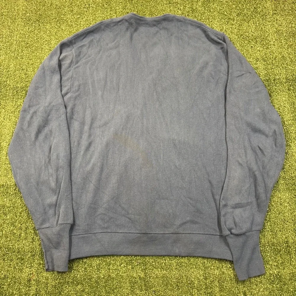 Vintage 80s Izod Lacoste Cardigan Sweater Blue XL